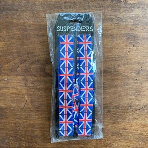 Vintage Union Jack Suspenders British Punk Rock Adjustable Braces Retro Y2K